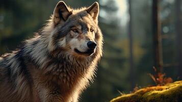 ai gerado Lobo Alto qualidade imagem foto