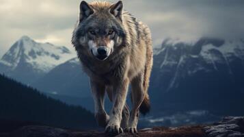 ai gerado Lobo Alto qualidade imagem foto