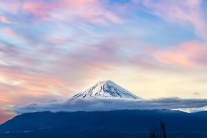 Monte Fuji nascer do sol fundo foto