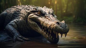 ai gerado crocodilo Alto qualidade imagem foto