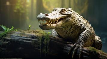 ai gerado crocodilo Alto qualidade imagem foto