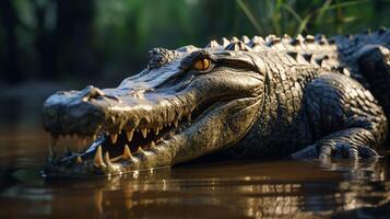 ai gerado crocodilo Alto qualidade imagem foto