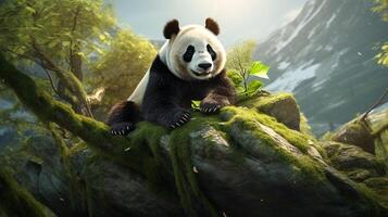 ai gerado gigante panda Alto qualidade imagem foto