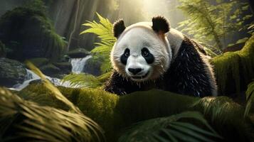 ai gerado gigante panda Alto qualidade imagem foto