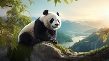 ai gerado gigante panda Alto qualidade imagem foto