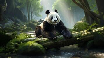 ai gerado gigante panda Alto qualidade imagem foto