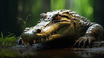 ai gerado crocodilo Alto qualidade imagem foto