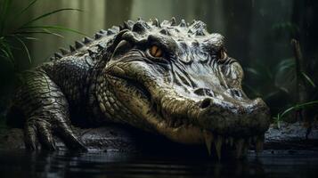 ai gerado crocodilo Alto qualidade imagem foto