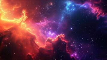 ai gerado colorida espaço galáxia nuvem nebulosa, ai gerado. foto