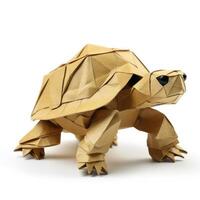 ai gerado colorida origami tartaruga, único papel polígono obra de arte, ideal animal conceito, ai gerado foto