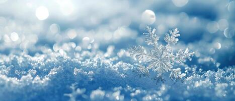 ai gerado dentro uma sereno inverno paisagem, a delicado estrutura do uma natural monte de neve é iluminado de a etéreo azul luz, fundição uma sonhe como borrão sobre a cena, ai gerado. foto