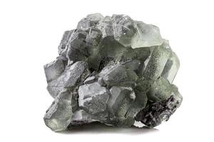 macro pedra fluorita mineral em branco fundo foto