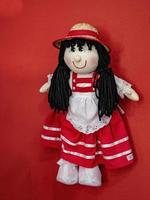 goiania, goias, brasil, 2019 - boneca de trapo com roupa feminina de festa junina