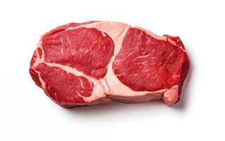 ai gerado carne vaca pronto com vegetal para cozinhando isolado em branco fundo foto