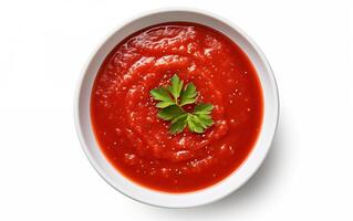 ai gerado molho ideal com vegetal tomate isolado em branco fundo foto