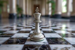 ai gerado Preto e branco xadrez figuras borda posando dentro a frente foto