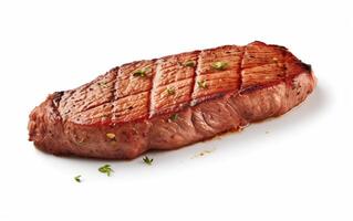 ai gerado grelhado carne de porco ou carne bifes com Pimenta isolado em branco fundo foto