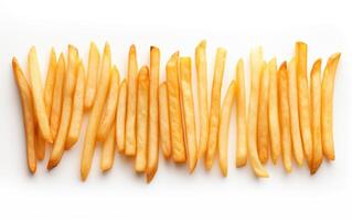 ai gerado francês fritas crocantes isolado em branco fundo foto