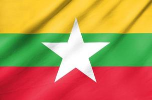 bandeira de tecido de myanmar foto