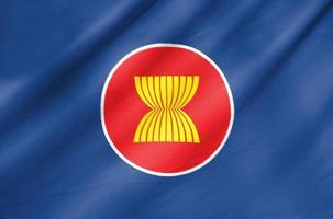 bandeira de tecido da comunidade econômica asean foto