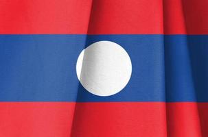 bandeira de tecido do laos foto