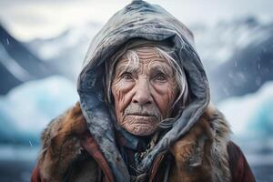 ai gerado elegante mulher caloroso inverno roupas dentro cidade. gerar ai foto