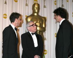 Joel Ethan coen , com Martin Scorsese 80 Academia prêmios kodak teatro los anjos, ca fevereiro 24, 2008 foto