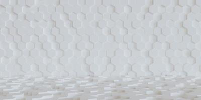 Fundo hexagonal branco 3D, papel de parede em forma de hexágono foto