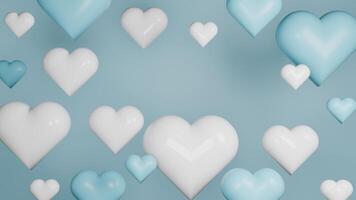 3d Renderização azul coração fundo mínimo abstrato papel de parede amor placa namorados papel de parede foto