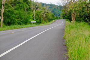 estrada de montanha com árvores foto