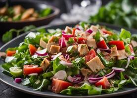 ai gerado fresco saudável Fattoush salada foto