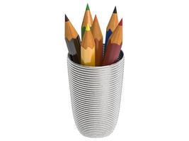 lápis de cor sobre fundo branco foto