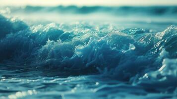 ai gerado limpar \ limpo oceano ondas rolando, uma calmante e rítmico exibição do da natureza serenidade, ai gerado. foto