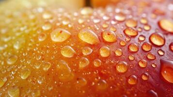 ai gerado fechar-se do uma fruta adornado com brilhante água gotas, uma refrescante e atraente visão, ai gerado. foto