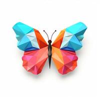 ai gerado colorida origami borboleta, único papel polígono obra de arte, ideal animal conceito, ai gerado foto