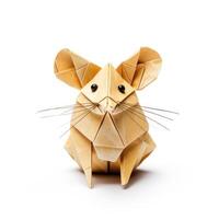 ai gerado colorida origami rato, único papel polígono obra de arte, ideal animal conceito, ai gerado foto