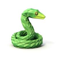 ai gerado colorida origami cobra, único papel polígono obra de arte, ideal animal conceito, ai gerado foto