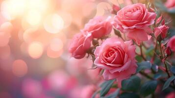 ai gerado lindo fundo com Rosa rosas foto