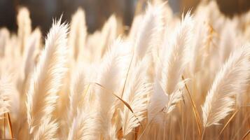 ai gerado dourado pampas Relva dentro luz solar foto