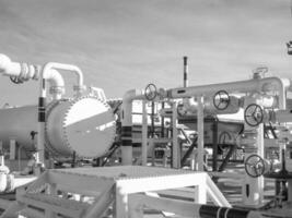 calor trocadores dentro uma refinaria. a equipamento para óleo refinação foto