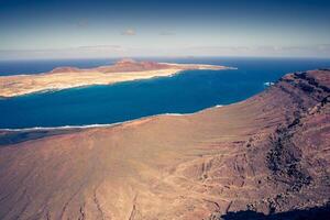 mirador del rio dentro lanzarote, canário ilhas, Espanha foto