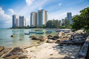 Visão do pescaria Vila dentro tanjung tokong, penang, Malásia foto