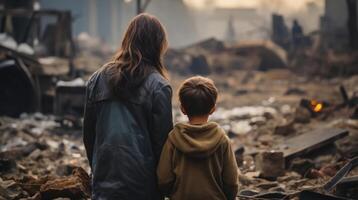 ai gerado resiliência e esperança - reconstrução vidas depois de devastação foto