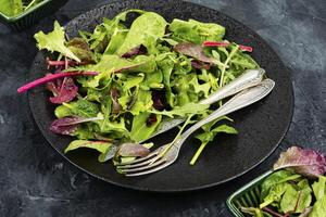 vegetariano verde salada, dieta cardápio. foto