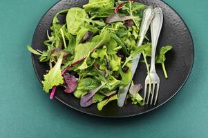 vegano verde salada, saudável Comida. foto