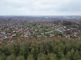 Alto ângulo Visão do Corby cidade do Northamptonshire Inglaterra Unidos reino. novembro 1º, 2023 foto