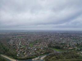 Alto ângulo Visão do Corby cidade do Northamptonshire Inglaterra Unidos reino. novembro 1º, 2023 foto