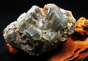 ai gerado rammelsbergita é uma raro precioso natural pedra em uma Preto fundo. ai gerado. foto