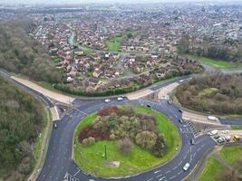 Alto ângulo Visão do Corby cidade do Northamptonshire Inglaterra Unidos reino. novembro 1º, 2023 foto