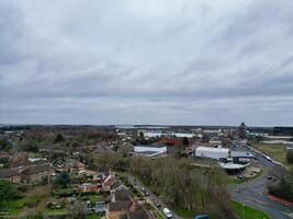 Alto ângulo Visão do Corby cidade do Northamptonshire Inglaterra Unidos reino. novembro 1º, 2023 foto